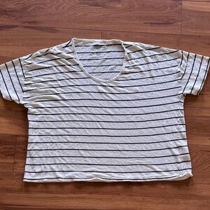 J.Crew Striped Boxy Linen T Large